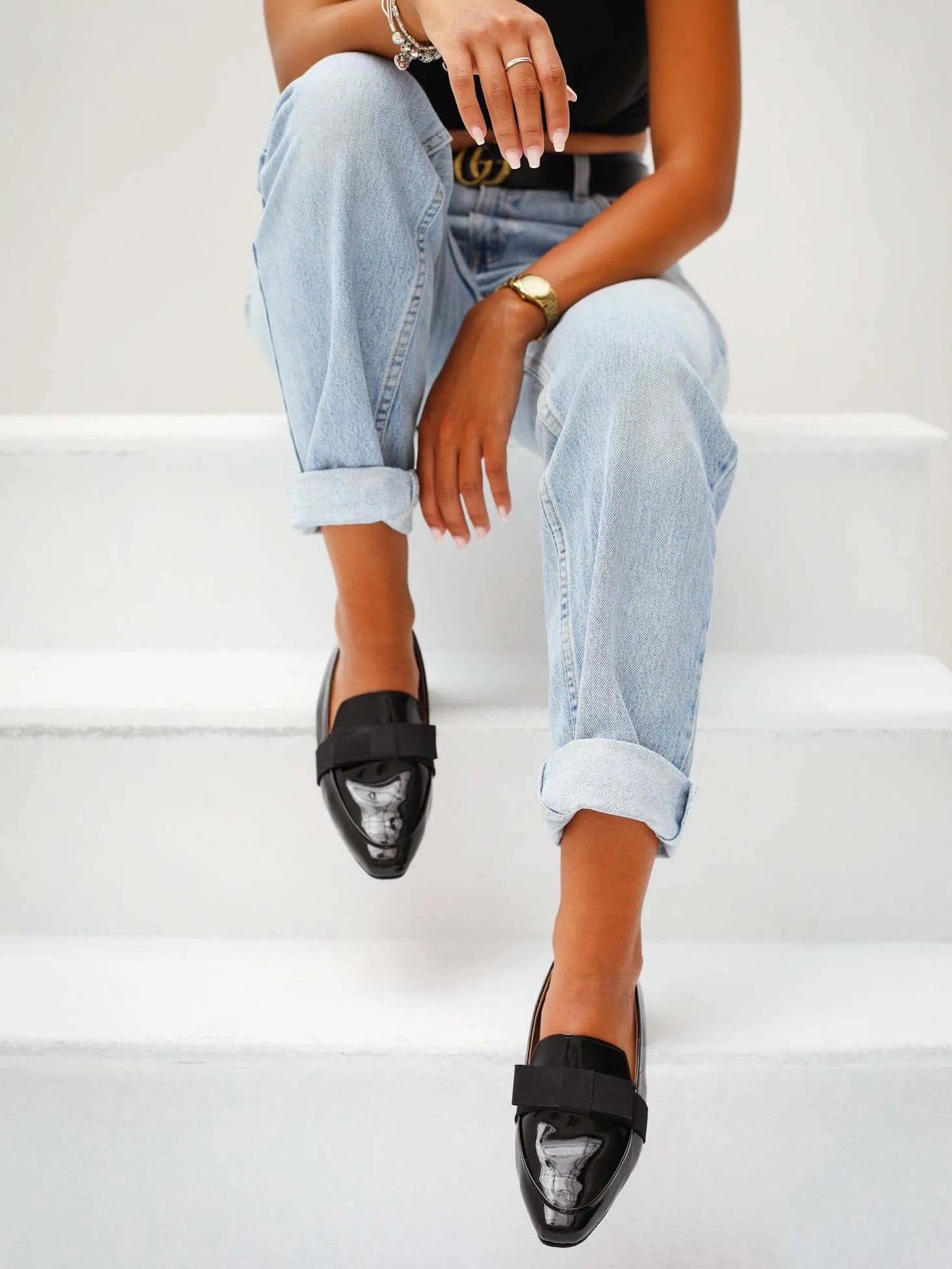Black Catherine Flat Loafers