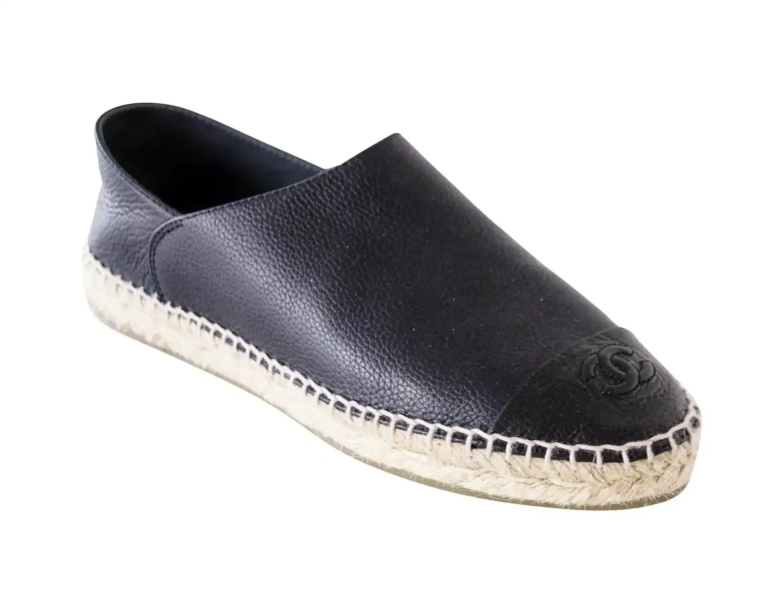 CHANEL CC CAMBON CALFSKIN LEATHER ESPADRILLES