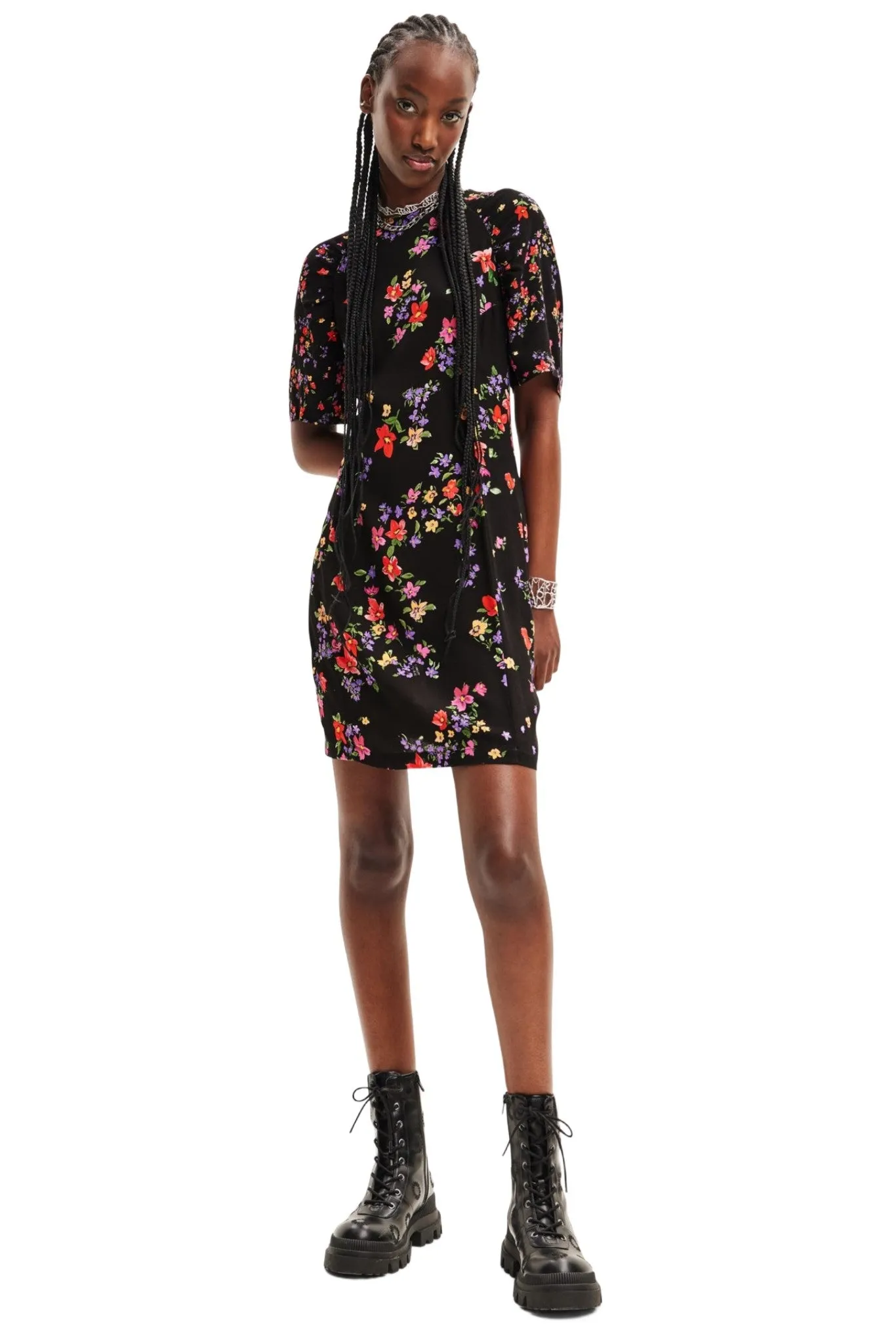 Desigual Snake Short Floral Easy to Wear Dress 23WWVW40