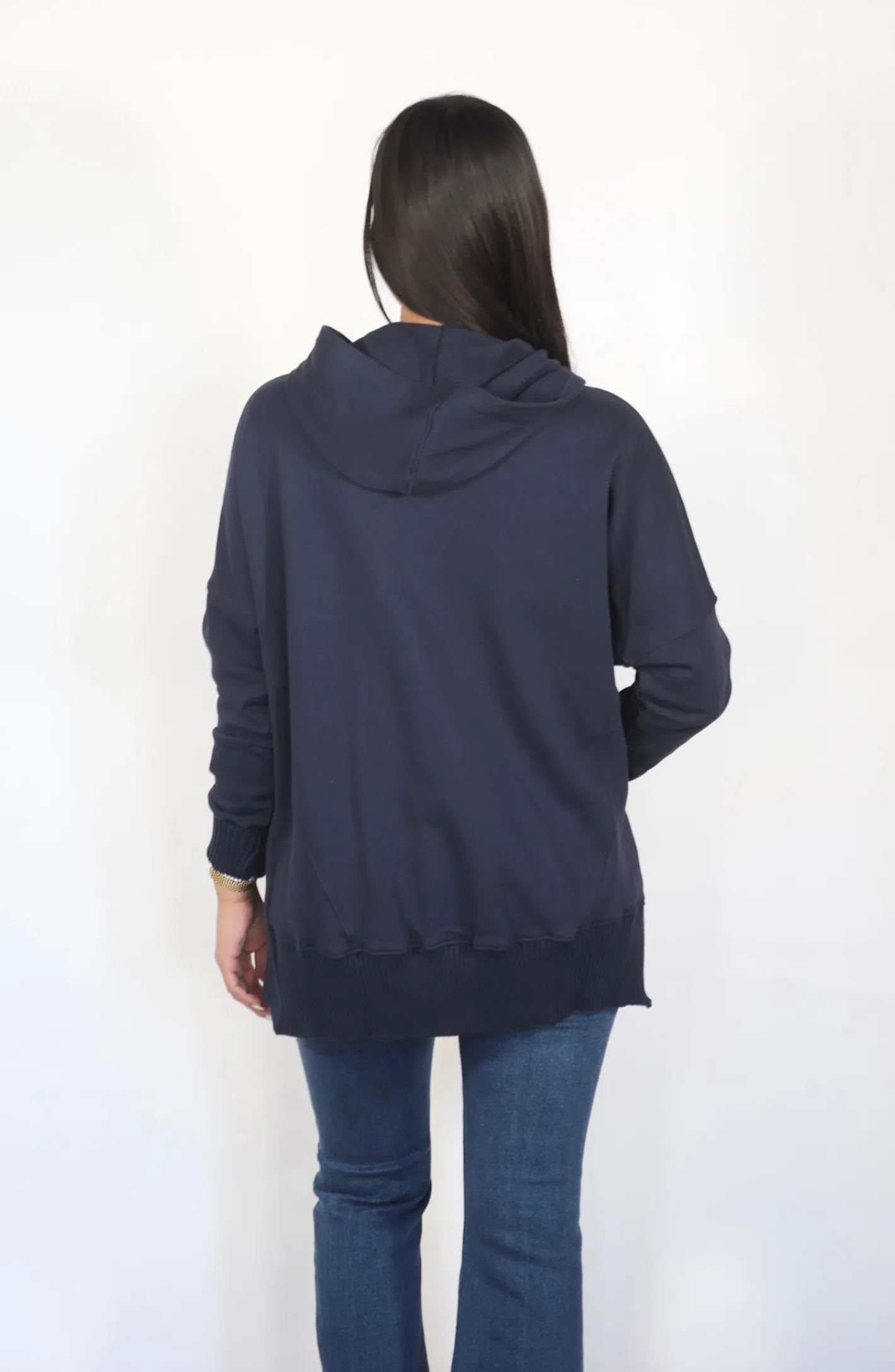 Easy to Wear Navy Hoodie Top