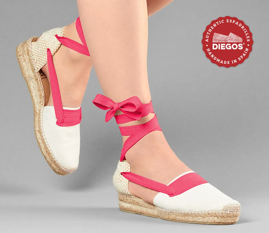 Ivory Lola low wedge Basque espadrilles