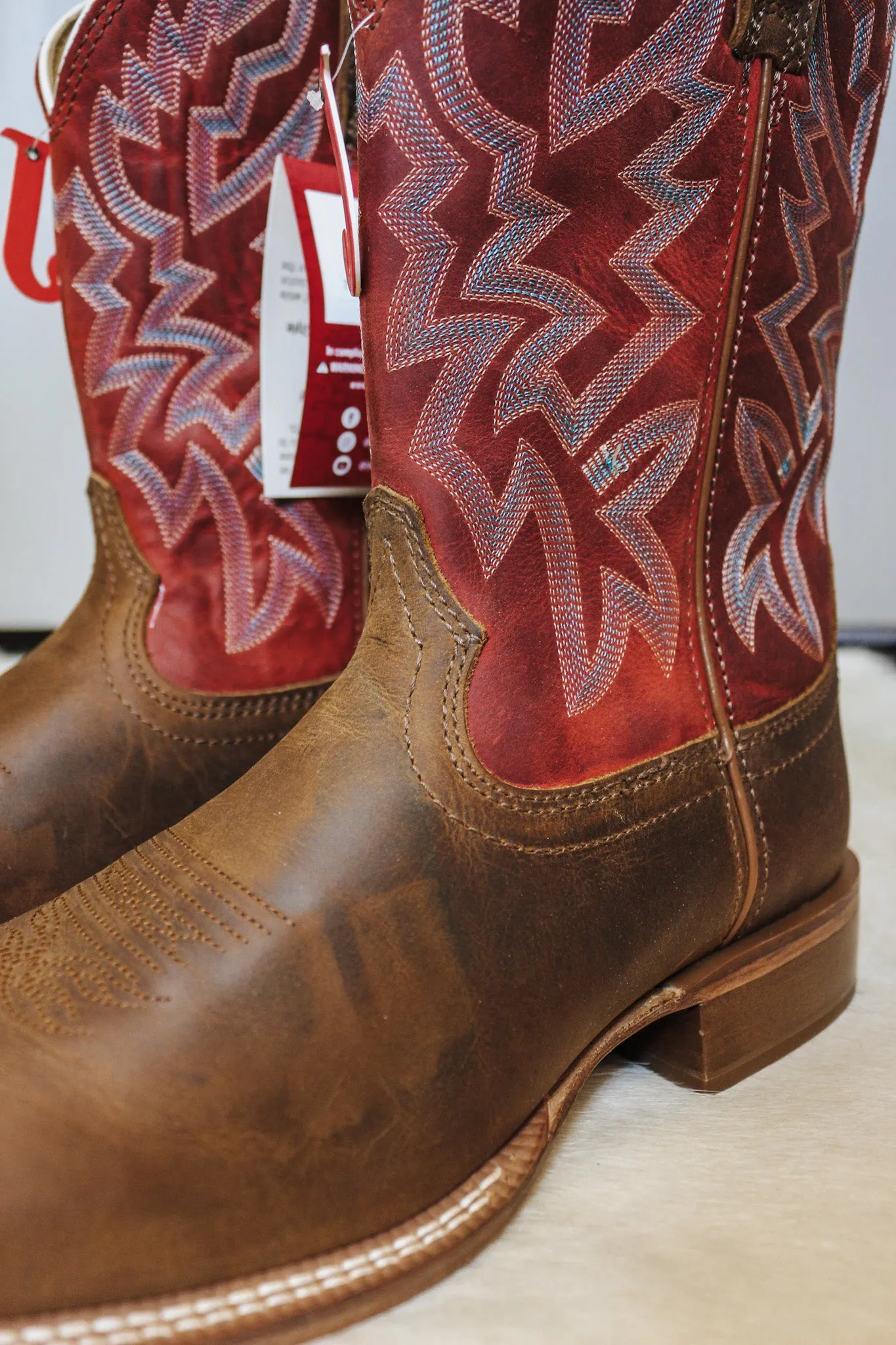 Justin Jackpot Orange Cowhide Mens Western Boot
