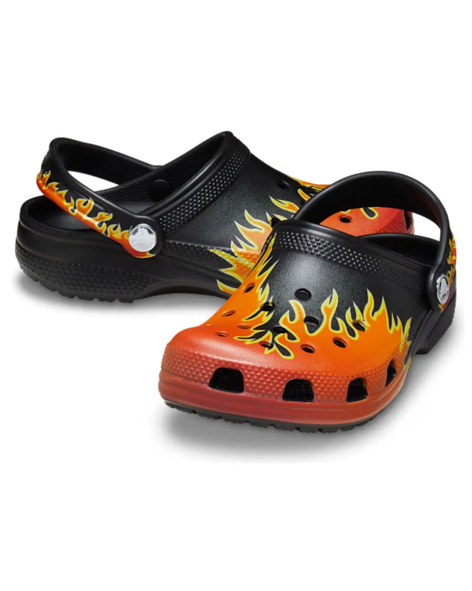 Kids Classic Flames Clog - Black I Multi
