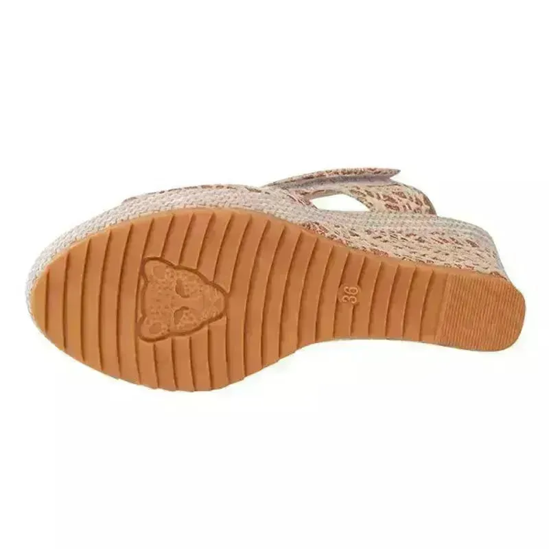 Platform High Wedge Sandals Plain Work sandals for women