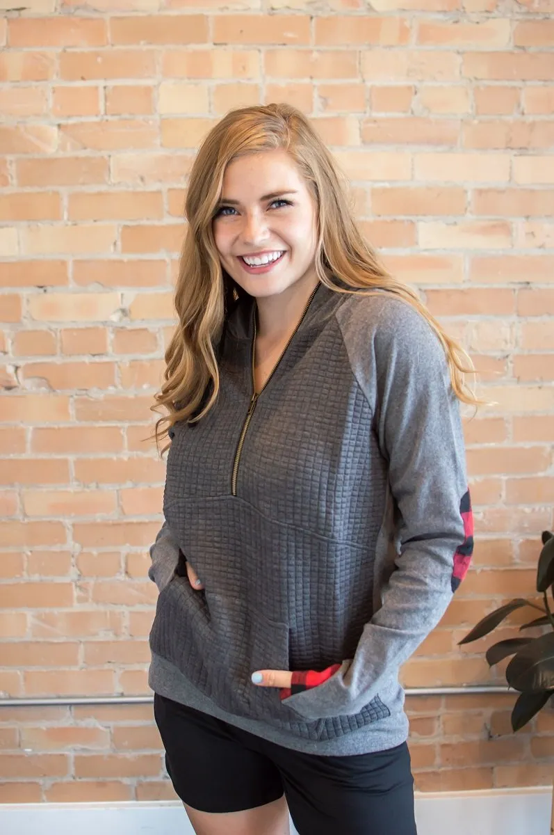 Quilted Buffalo Plaid Pullover