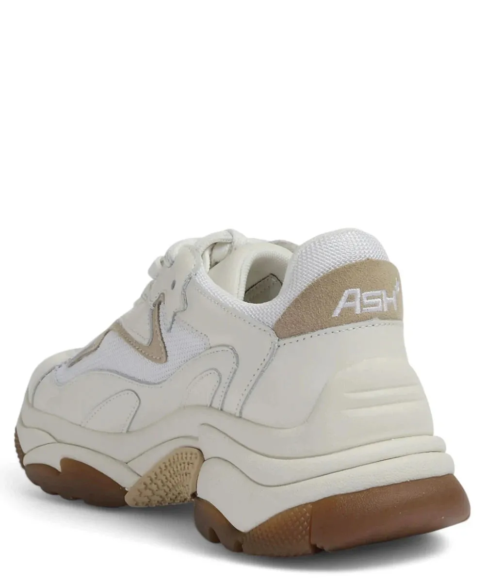 Sneakers in Pelle Beige con Inserti in Camoscio