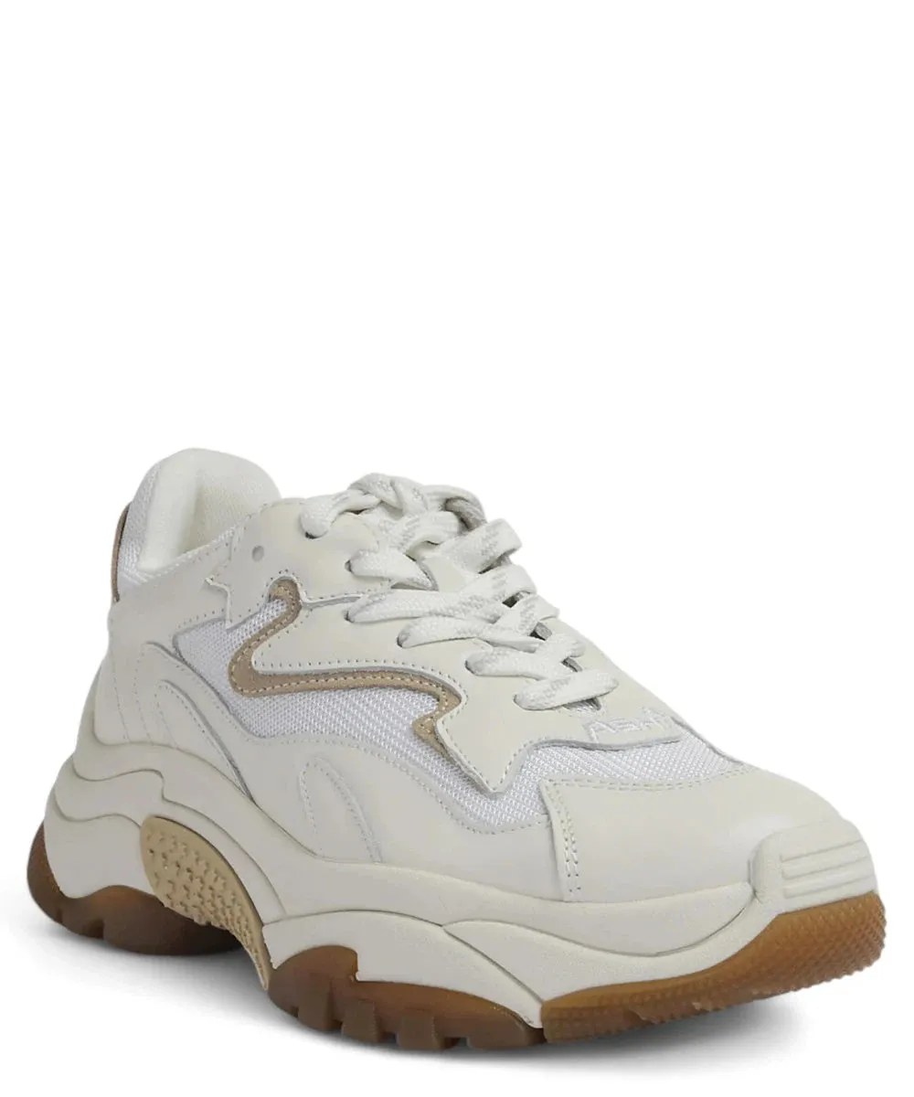 Sneakers in Pelle Beige con Inserti in Camoscio