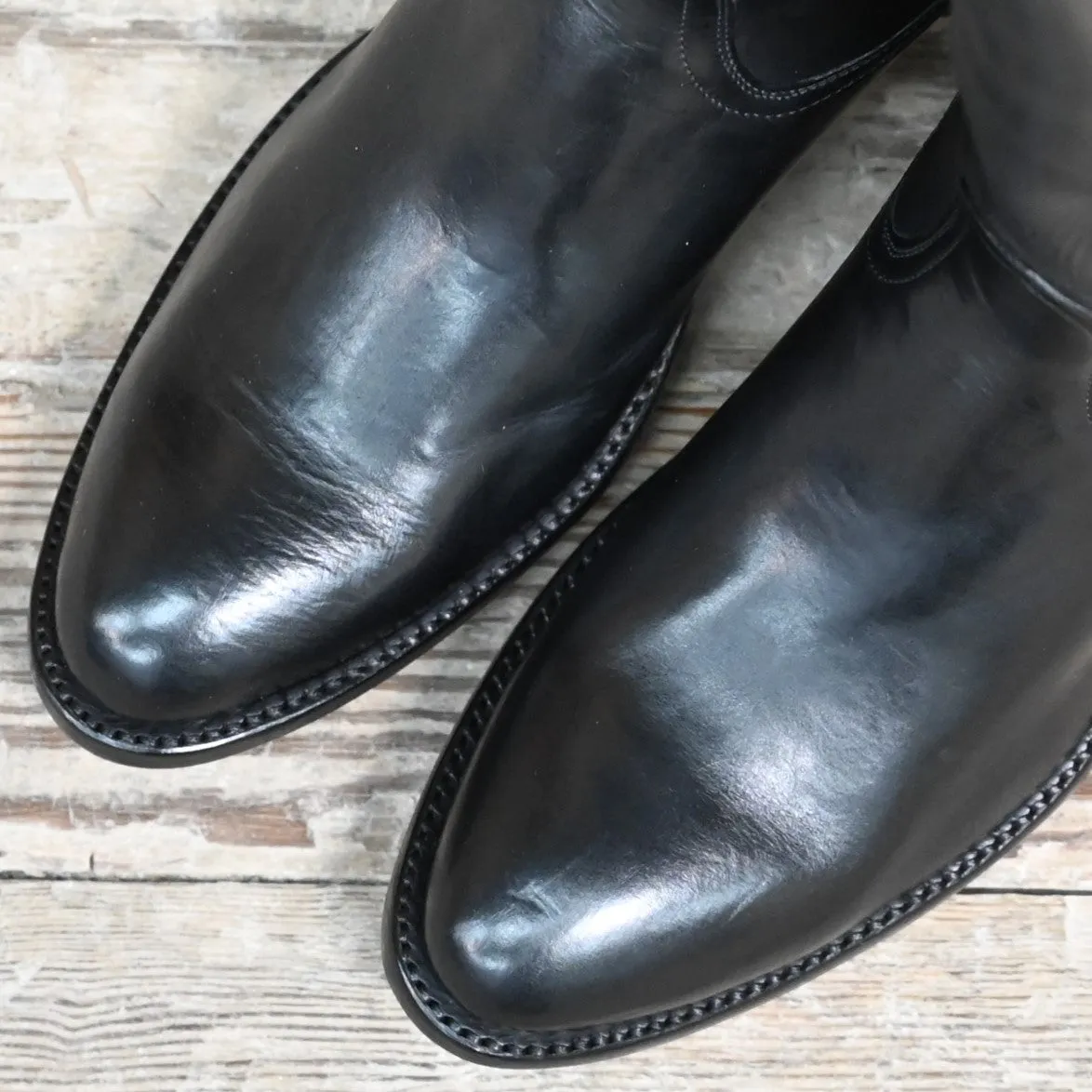 Stallion Ladies 16" Black "Cavalier" English High Boot W/Covered Piping